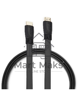 Кабель аудио-видео Buro BU-HDMI-FLAT-v1.4-3m HDMI (m)/HDMI (m) 3м. феррит.кольца позолоч.конт. черный