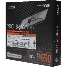 Материнская плата MSI PRO B650M-B, AM5, AMD B650, 2xDDR5, 4xSATA, 1xM.2, 1xPCIe 4.0 x16, HDMI, D-Sub, 1x2.5Gb LAN, 3x3.5 мм, 7.1, microATX