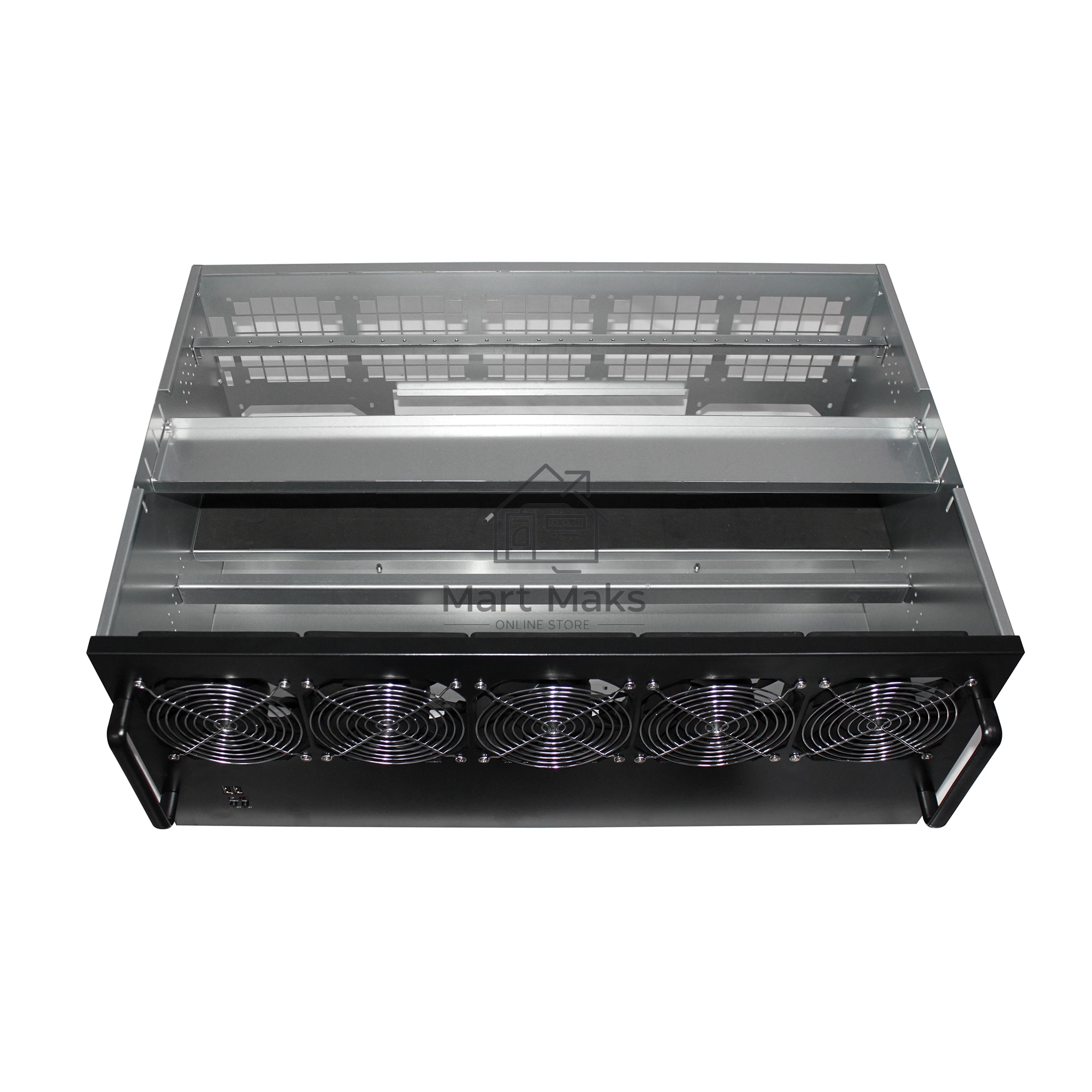 Корпус для майнинга Exegate EX270772RUS Pro 13-430 <без БП, 2*USB, 5*fan 120мм, места под: 13 видеокарт, 2 БП>