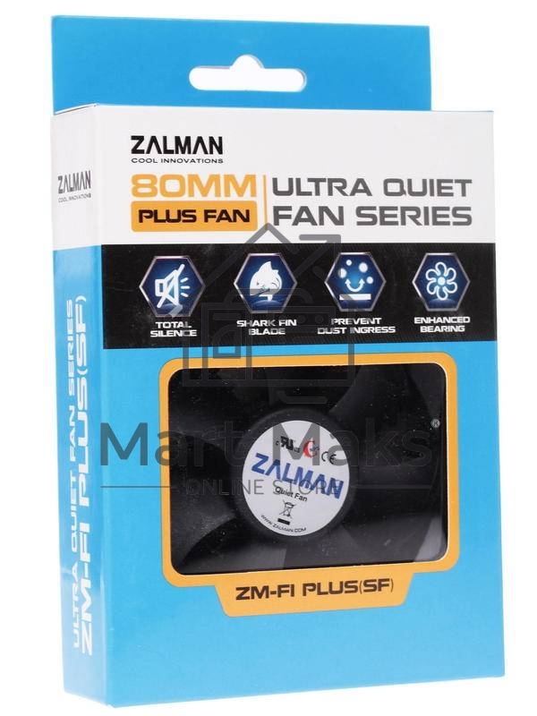 Вентилятор для корпуса Zalman ZM-F1 PLUS (SF) черный, 80 мм, 2000 об/мин, 23 дБ, 3 pin