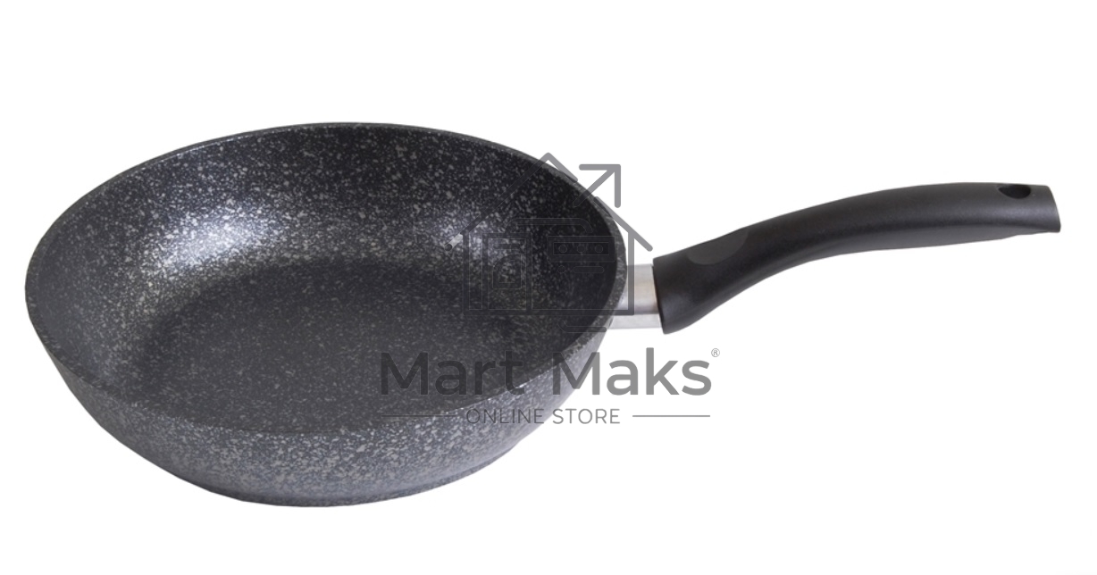 Сковорода Kukmara 220/60 мм с ручкой АП (темный мрамор) СМТ227а