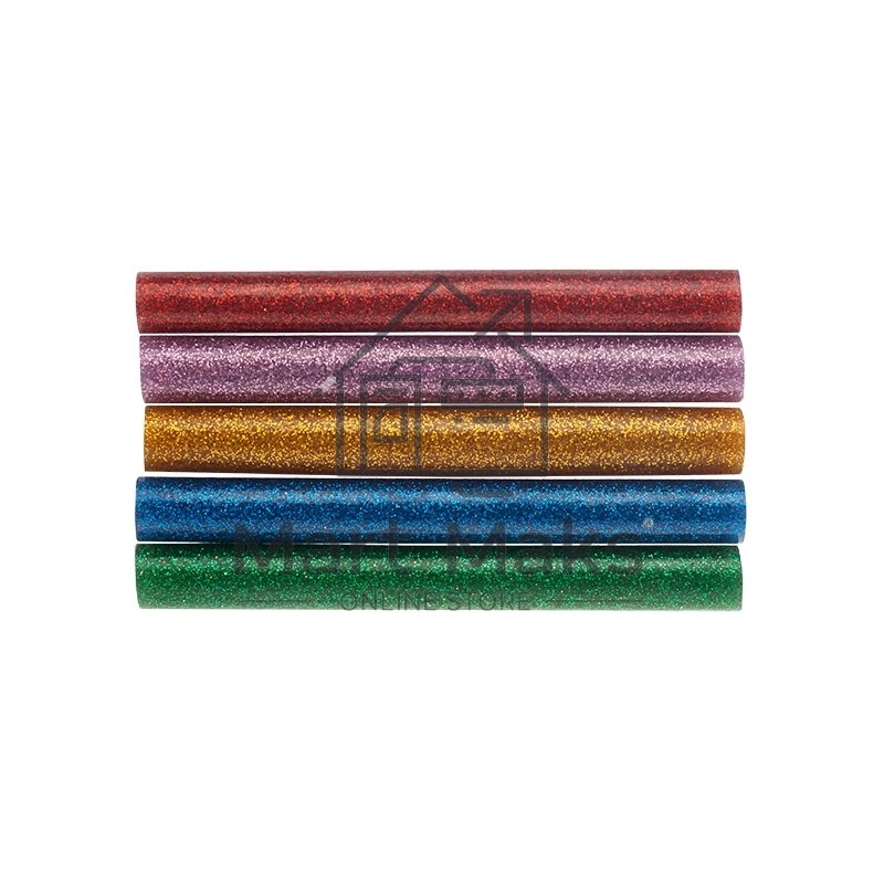 Клеевые стержни Rexant, Ø11 мм, 100 мм, цветные с блестками, 12 шт., блистер