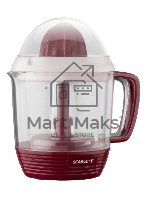Соковыжималка цитрусовая Scarlett SC-JE50C08 25Вт рез.сок.:1200мл. красный/белый