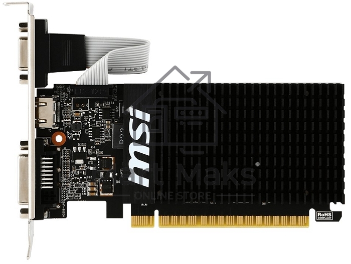 Видеокарта MSI PCI-E GT 710 2GD3H LP nVidia GeForce GT 710 2048Mb 64bit DDR3 954/1600 DVIx1/HDMIx1/CRTx1/HDCP Ret low profile
