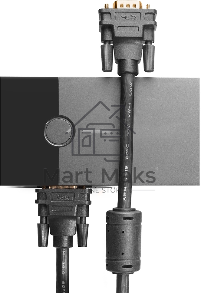 Кабель Greenconnect SVGA 7.0м черный, позолоченные контакты, ферритовые кольца, OD8.0mm. 15M / 15M Premium GCR-VM2VM2-7.0m, 28/28 AWG, двойной экран