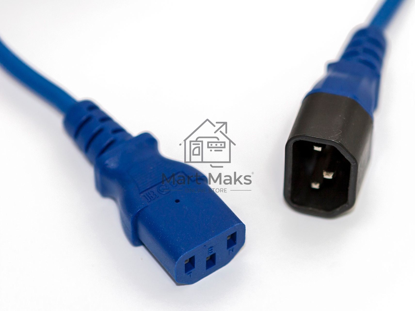 Кабель Hyperline PWC-IEC13-IEC14-0.5-BL кабель питания монитор-компьютер IEC 320 C13 - IEC 320 C14 (3x0.75), 10A, прямая вилка, 0.5 м, синий