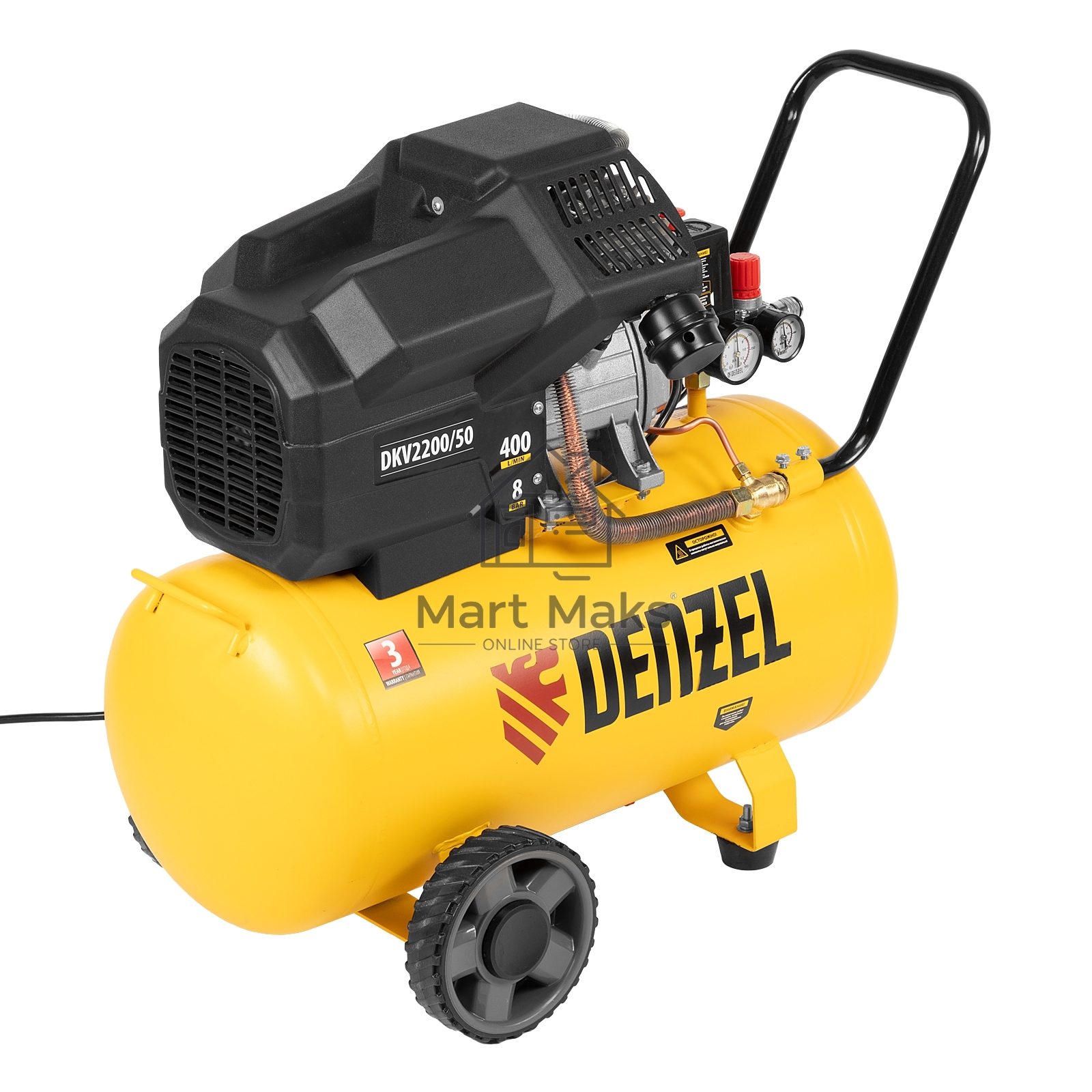 Компрессор воздушный DKV2200/50,Х-PRO 2,2 кВт, 400 л/мин, 50 л Denzel