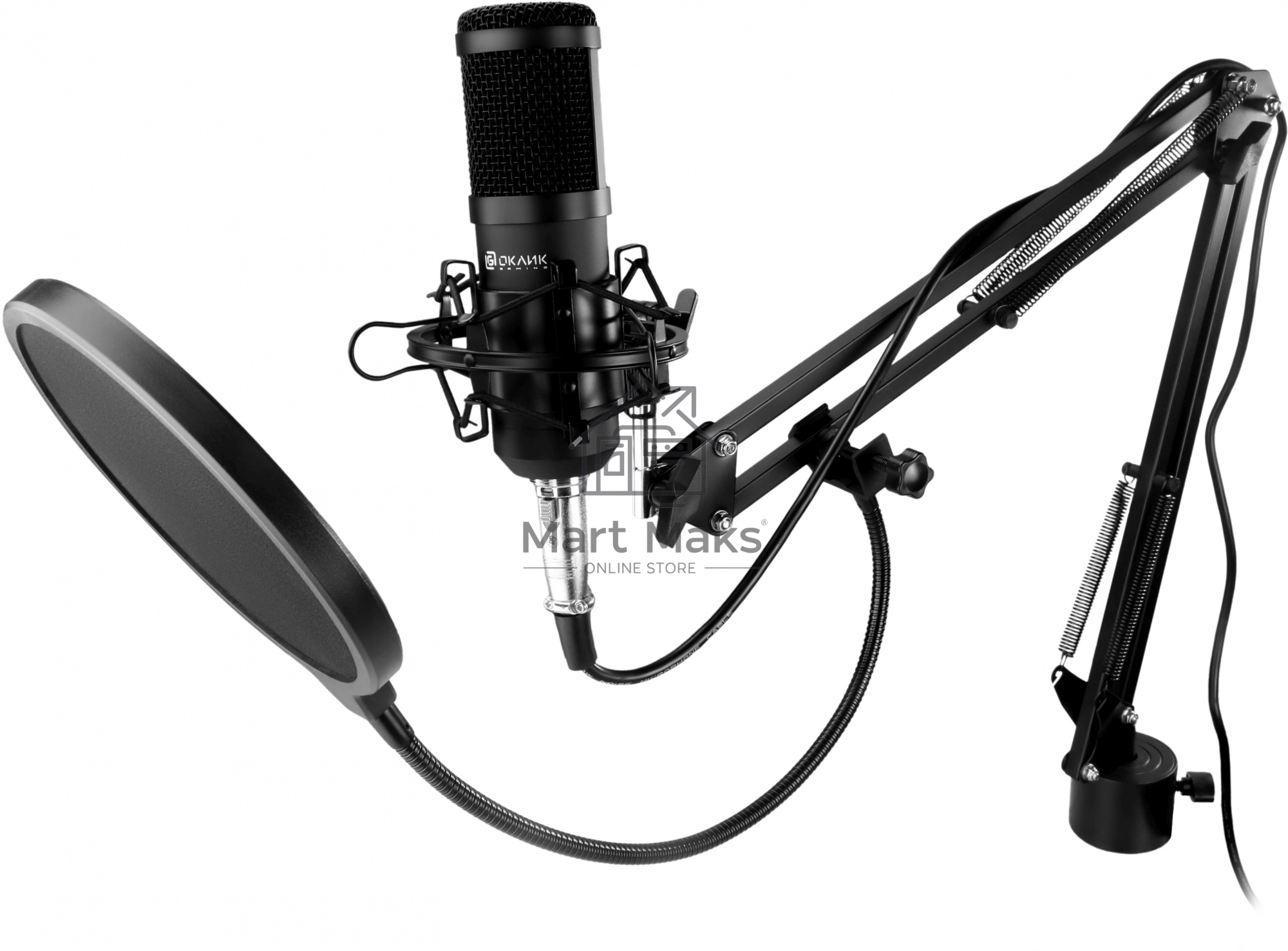 Микрофон проводной Оклик SM-600G 2.5м черный