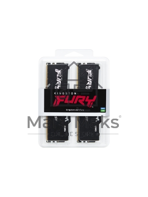 Оперативная память Kingston Fury Beast, DDR5, 64Gb (2x32Gb), 5200MHz, CL40, DIMM, с радиатором, RGB, черный