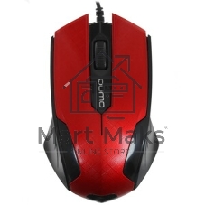 Мышь проводная Qumo Office M14 красный, 1000 dpi, USB, кнопки - 3