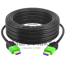 Кабель GCR PRO 40.0m оптический HDMI 2.1 8K 60Hz, 4K 144Hz, высокоскоростной 48.0 Гбит/с, черный, деревянная катушка, GCR-55678