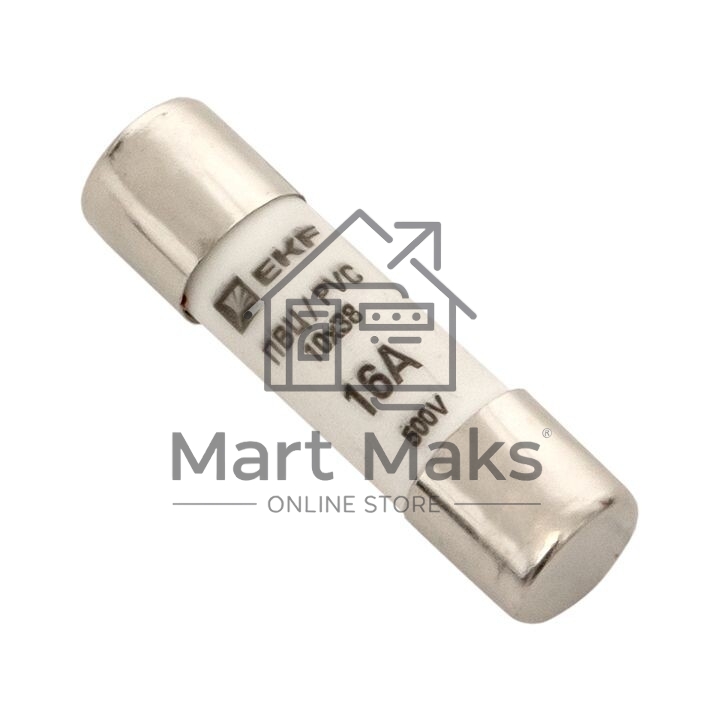 Вставка плавкая цилиндрическая ПВЦ 10х38 16А EKF pvc-10x38-16