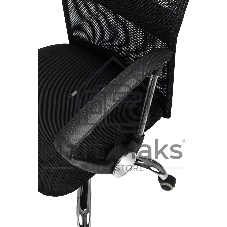 Кресло руководителя Бюрократ CH-600SL черный сет./ткань/экокожа крестов. металл хром