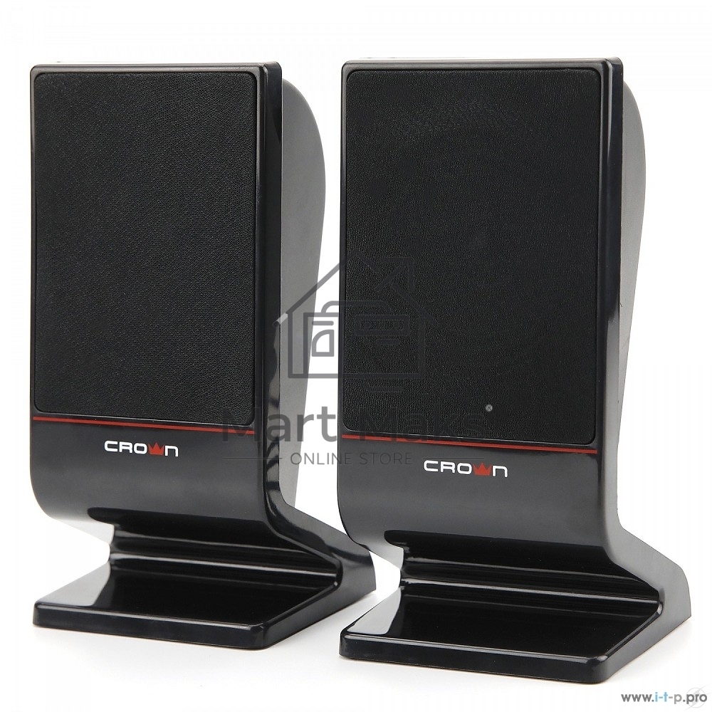 Колонки CROWN CMS-601 (USB, 6W; управление громкостью, разъём для наушников, кнопка включения, Длина кабеля между колонками 1м;Длина аудио-кабеля и питания 2м.)
