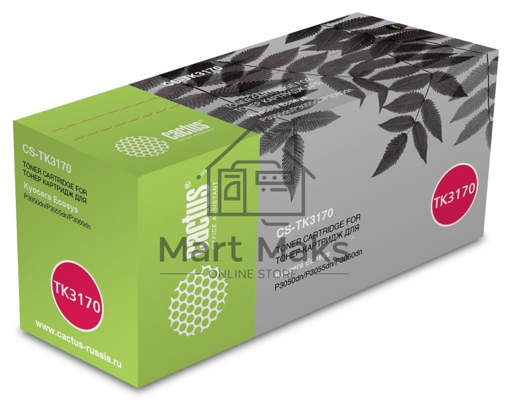 Картридж лазерный Cactus CS-TK3170 черный (15500 стр.) для Kyocera Ecosys P3050dn/P3055dn/P3060dn