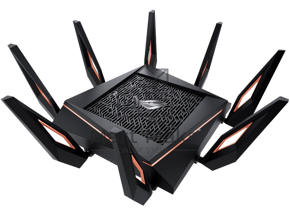 Маршрутизатор ASUS GT-AX11000 Tri-band WiFi 6(802.11ax) Gaming Router –World's first 10 Gigabit Wi-Fi router with a quad-core processor, 2.5G gaming port, DFS band, wtfast, Adaptive QoS, AiMesh for mesh wifi system