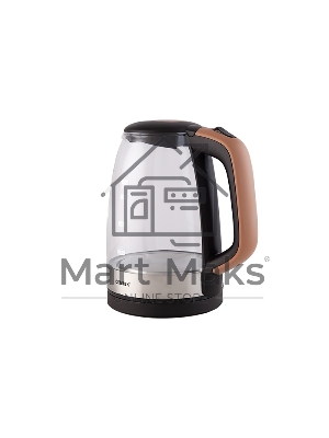 Чайник электрический Centek CT-0065 Beige стекло, 1.7 л 2200 Вт, LED-подсветка, мерная шкала, защита от вкл б/воды