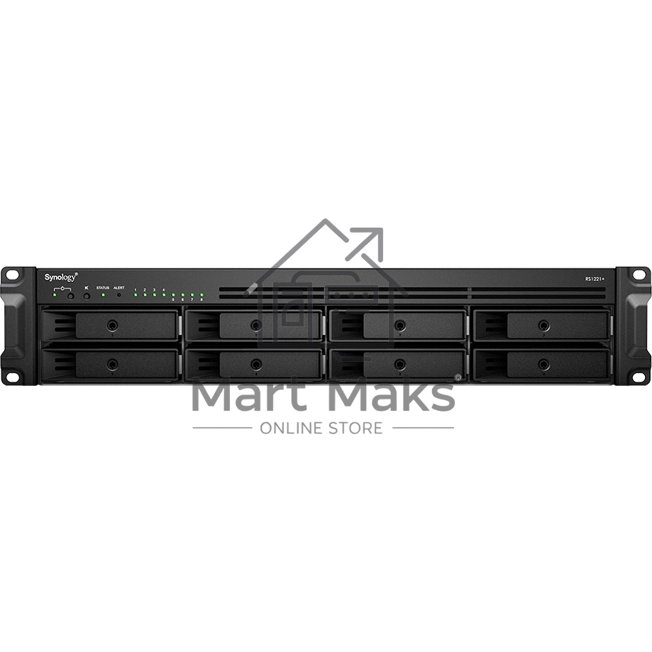 Сетевое хранилище Synology Rack 2U, QC2.2GHzCPU/4GbDDR4(upto32)/RAID0,1,5,6,10/upto 8 hot plug HDDs SATA(3,5'or2,5')(upto 12 with RX418)/2xUSB3.2/1eSATA/iSCSI/4xGbE(+1Expslot)/2xIPcam(upto 40)/2xPS/norail