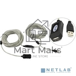 Кабель-адаптер Aopen/Qust USB2.0-repeater, удлинительный активный <Am-->Af> 20м (ACU823-20M) 6938510851345