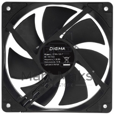 Вентилятор для корпуса Digma DFAN-120-7 черный, 120 мм, 1200 об/мин, 23 дБ, 4 pin
