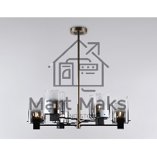 Люстра Ambrella light LH57041/6 BK/DBS/SM черный/темная латунь/дымчатый E14/6 max 40W D690*690