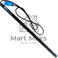 Вертикальный блок розеток, 20xC19, 250V, 32A, A/V-метр, шнур 3 метра, вилка IEC309