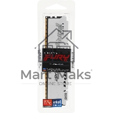 Оперативная память Kingston Fury Beast, DDR5, 16Gb (1x16GB), 6000MHz, CL30, DIMM, с радиатором, белый