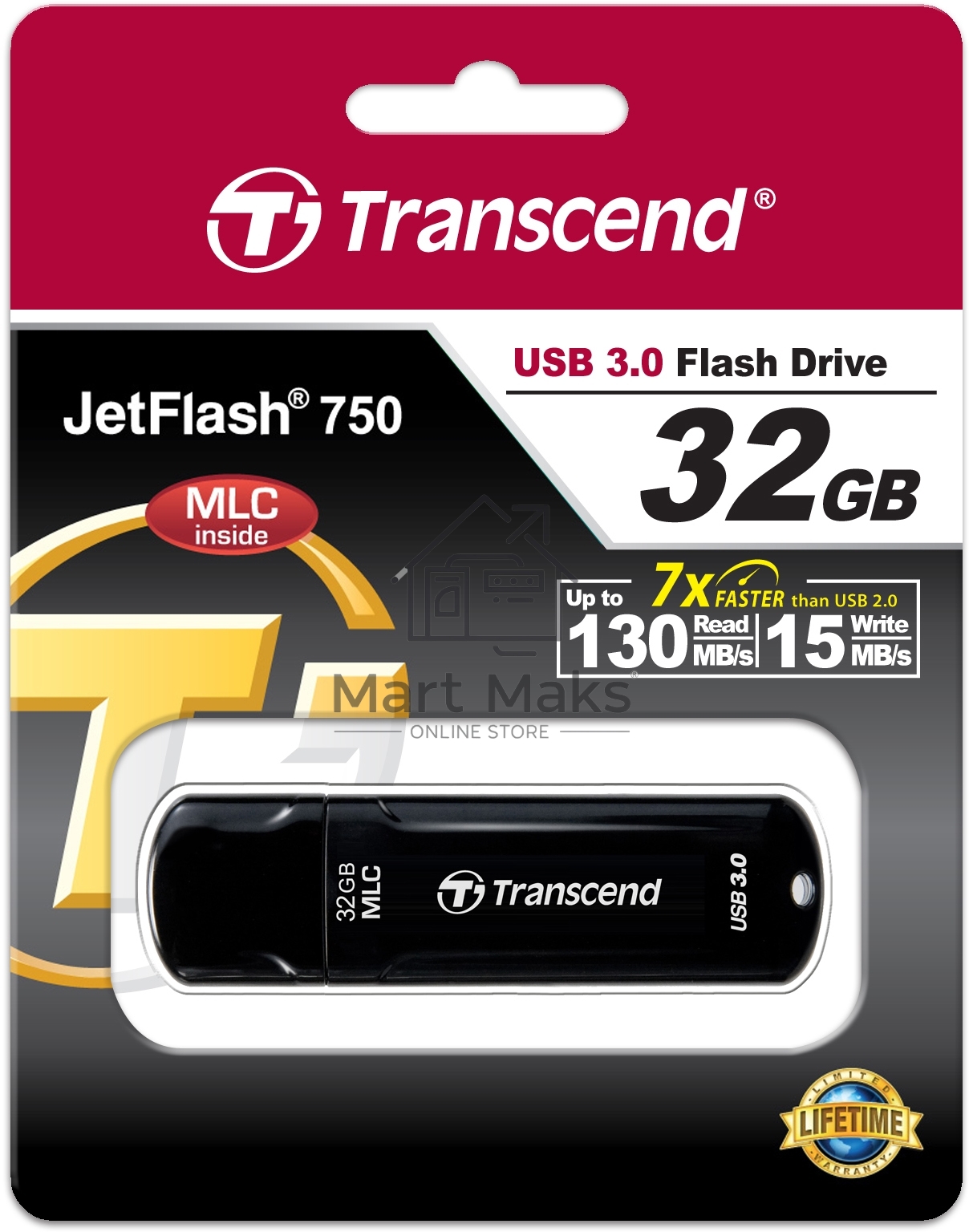 Флешка USB R/W Transcend 32Gb Jetflash 750 TS32GJF750K USB3.0 черный