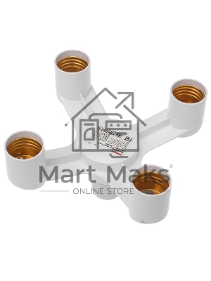 Разветвитель цокольный Е27-4хЕ27 (поворотный цоколь) белый Rexant