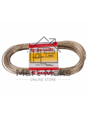 Трос стальной в ПВХ оплетке d=2,0 мм, прозрачный (моток 20 м) Rexant