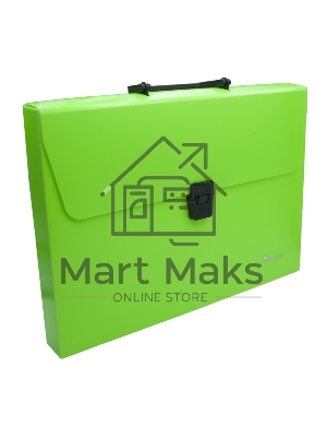 Папка-портфель Silwerhof 322715-01 1 отделение, A4, пластик, зеленый неон