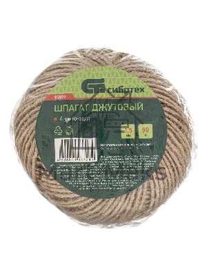 Шпагат джутовый Сибртех 93877 1,5 мм, L 90 м, 4-ниточный, Россия