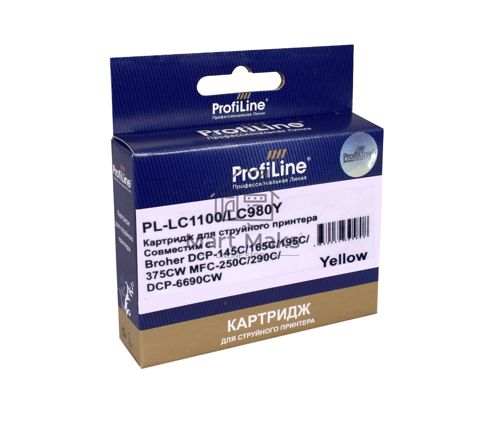 Картридж для принтеров Brother LC1100/LC980Y DCP -145C/165C/195С/375CW MFC-250C/290C/DCP-6690CW Yellow водн ProfiLine