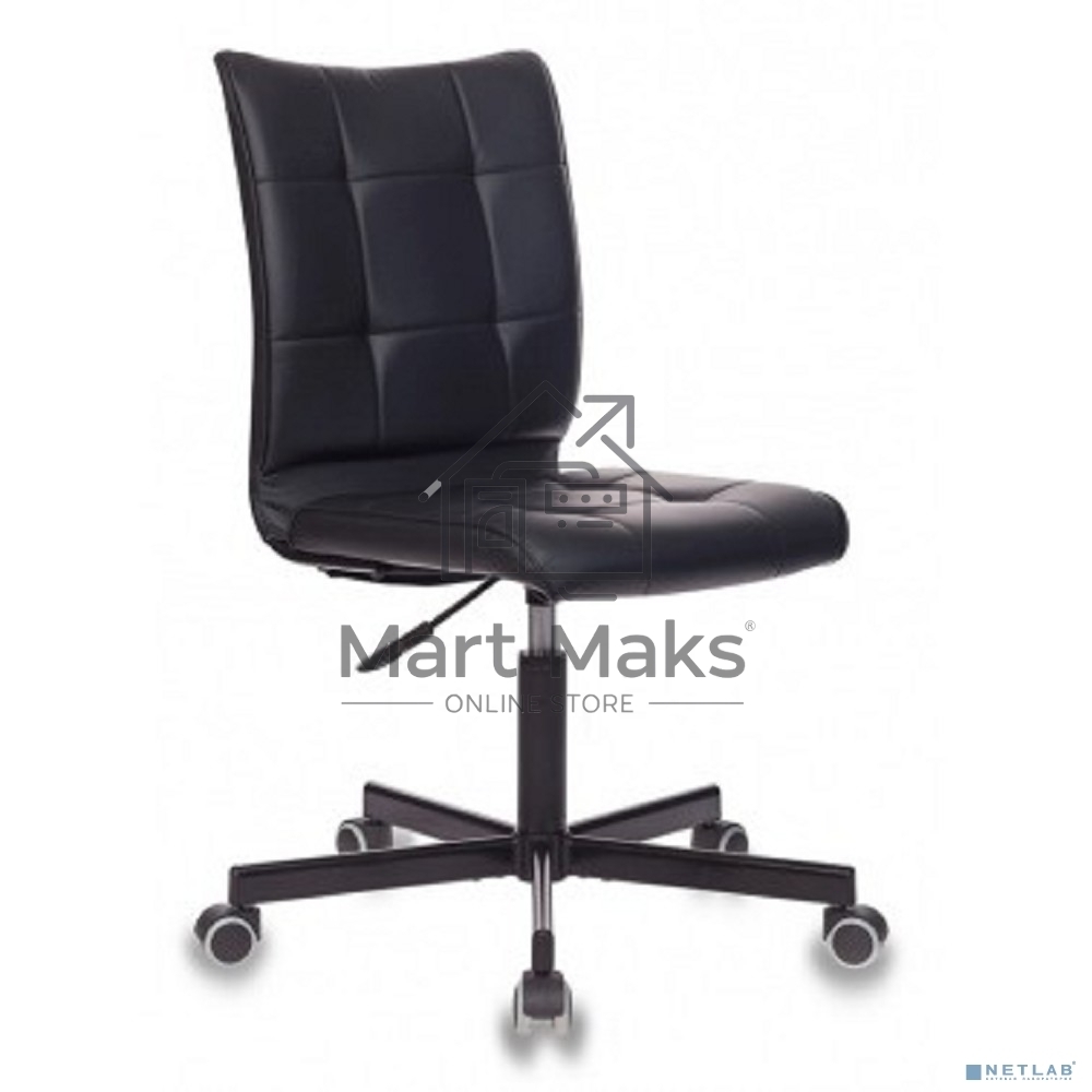 Кресло компьютерное Бюрократ CH-330M/BLACK черный, искусственная кожа, крестовина металл, без подлокотников
