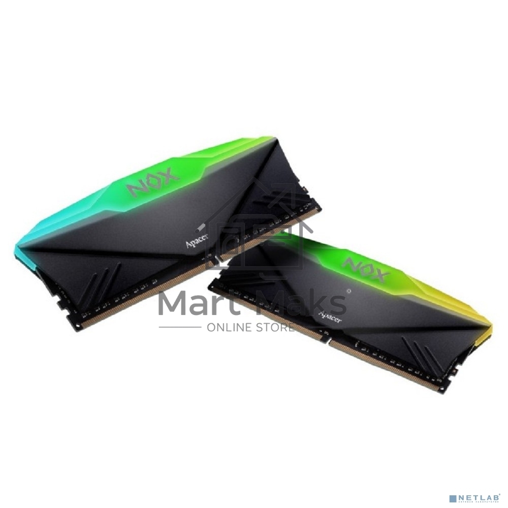 Оперативная память Apacer Nox, DDR4, 16GB (2x8GB), 3600MHz, CL18, UDIMM, с радиатором, черный, RGB