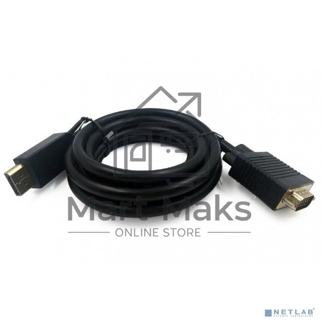 Кабель DisplayPort->VGA Cablexpert CCP-DPM-VGAM-6, 1,8м, 20M/15M, черный, экран, пакет