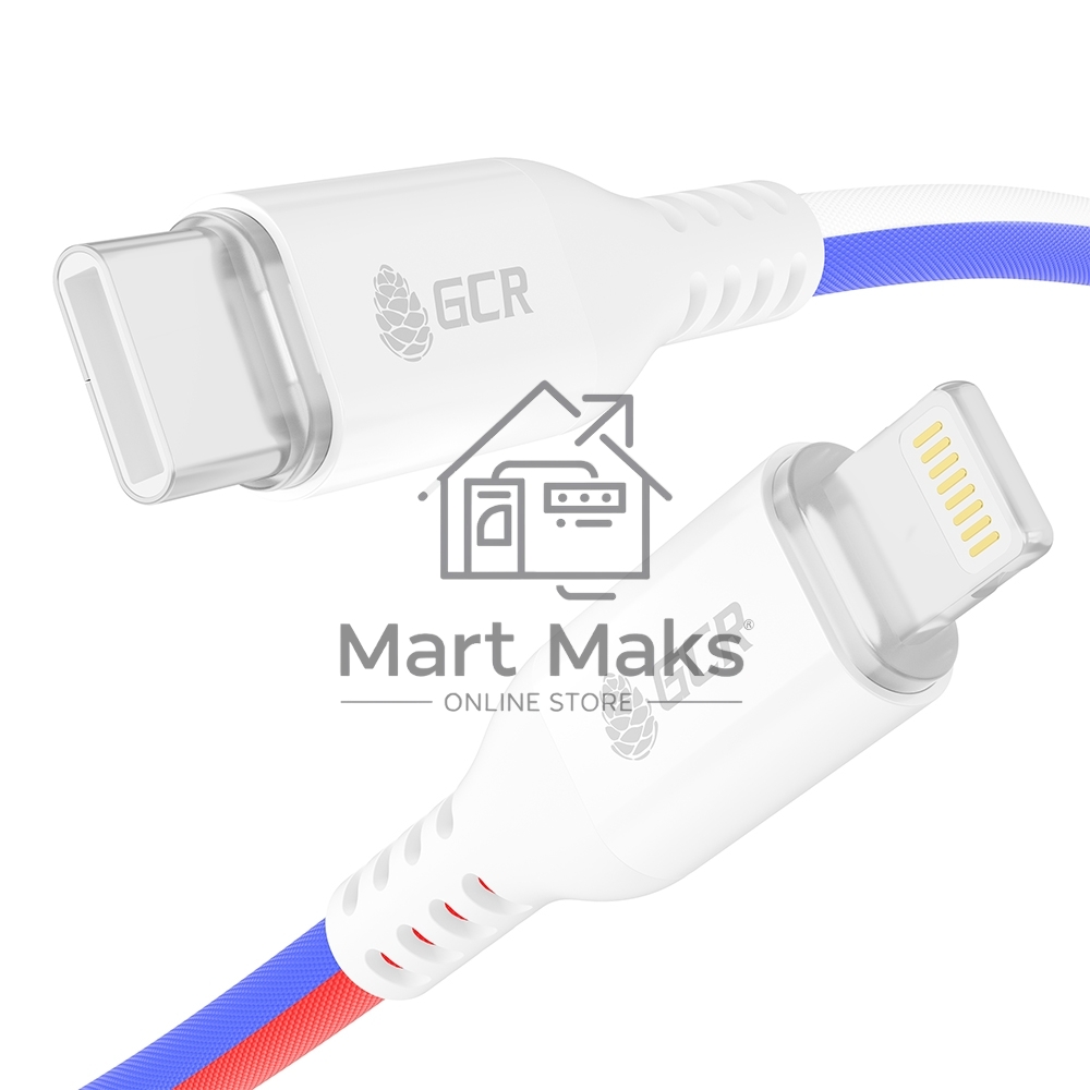 Кабель Greenconnect GCR-54962 1.0m TypeC/Lightning MFRi POWER DELIVERY 18 W, быстрая зарядка, ТРИКОЛОР Россия, AL case белый, белый ПВХ