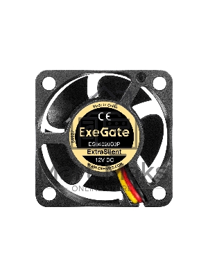 Вентилятор для корпуса ExeGate ExtraSilent ES04020B3P черный, 40 мм, 6300 об/мин, 28 дБ, 3 pin