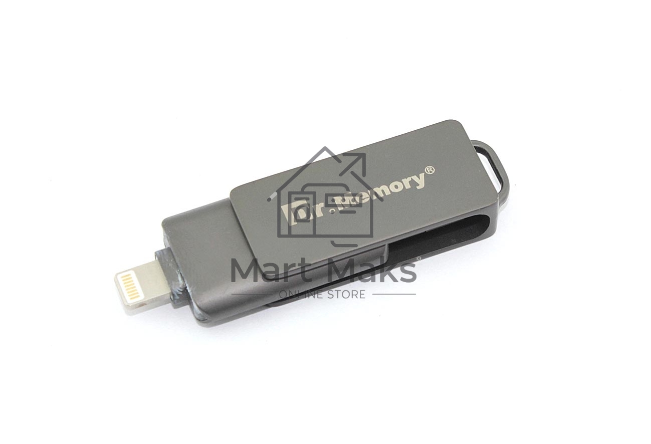 Флешка USB Dr. Memory 051, 32Gb, USB 3.0/USB Type-C, R/W 120/70, серый