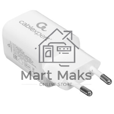 Сетевое зарядное устройство Cablexpert MP3A-PC-42, 30Вт, быстрая зарядка QC3.0/PD, 2 порта: USB и Type-C, белый, пакет