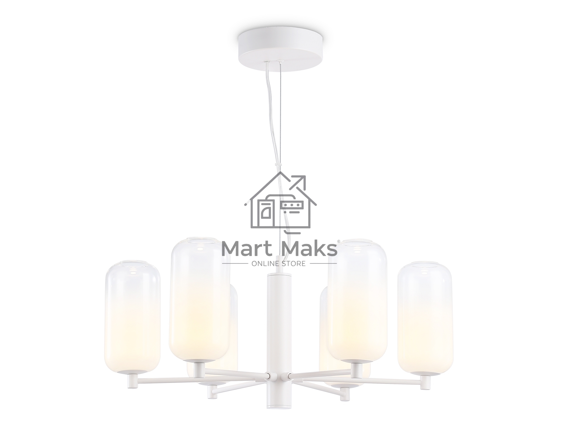 Подвесной светодиодный светильник Ambrella light LH11107/6 WH/FR белый/белый матовый 24W 3000K D630*280