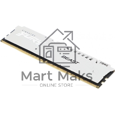 Оперативная память Kingston Fury Beast, DDR5, 16Gb (1x16GB), 6000MHz, CL30, DIMM, с радиатором, белый