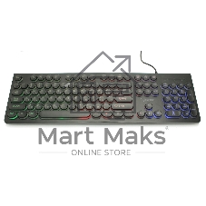Клавиатура с подсветкой Gembird KB-240L, USB, черный, 104 клавиши, подсветка Rainbow, круглые клавиши, кабель 1.5м