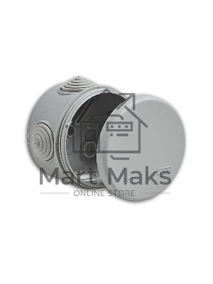 Рувинил 67010 Тусо.Коробка расп. для о/п, D = 60мм, Н = 40мм, 4ввода, IP55 (св.-серая)