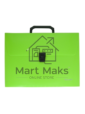 Папка-портфель Silwerhof 322715-01 1 отделение, A4, пластик, зеленый неон