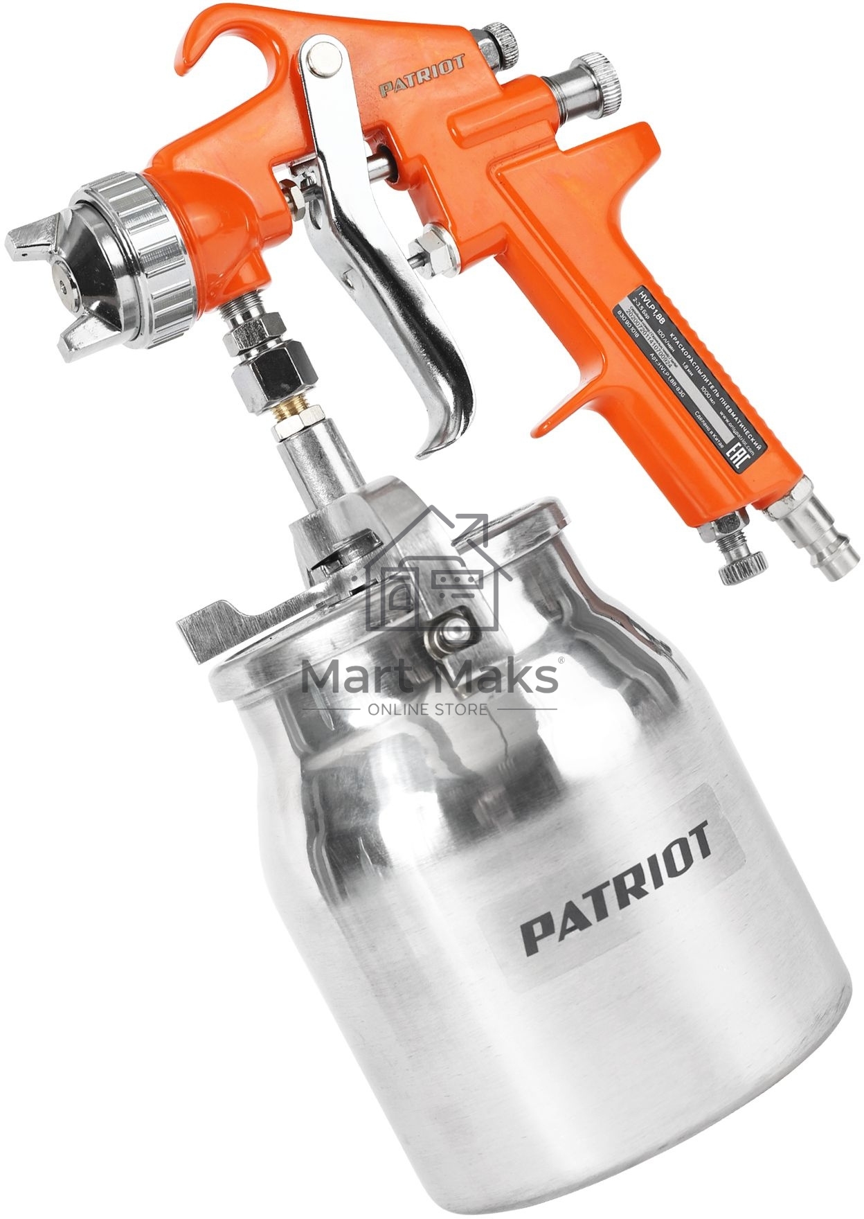 Краскораспылитель Patriot HVLP 1.8B 100л/мин соп.:1.8мм бак:1л