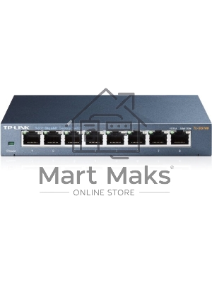 Коммутатор TP-Link SMB TL-SG108 8-port Desktop Gigabit Switch, 8 10/100/1000M RJ45 ports,metal case