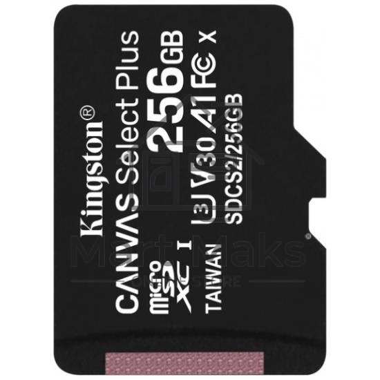 Флеш карта microSDHC 256GB microSDXC Class10 Kingston <SDCS2/256GBSP> UHS-I Canvas Select up to 100MB/s без адапт