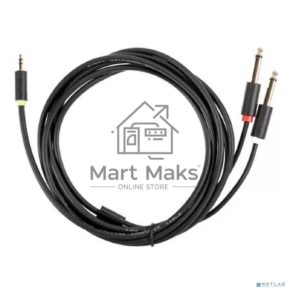Кабель-адаптер 3.5ST(M)/2X6.35 ST(M), 3м, Telecom PRO <TAV6168-3M>