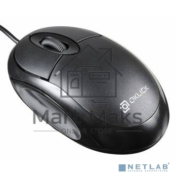 Мышь проводная Oklick 105S черный, 800 dpi, USB, кнопки - 3